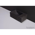 Forzalaqua Venetia Xs fonteinbak 29x16x10cm wasbak Links 0 kraangaten Natuursteen Hardsteen gezoet SW30375